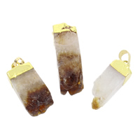 Natural Agate Druzy Pendant Ice Quartz Agate with Brass druzy style & mixed - Approx Sold By Bag