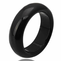 Zwarte Agaat Finger Ring, natuurlijke & verschillende grootte voor keus, nikkel, lood en cadmium vrij, Verkocht door PC