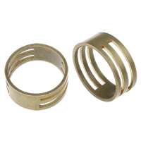 Messing Sprung Ring näher, Rondell, antike Bronzefarbe plattiert, frei von Nickel, Blei & Kadmium, 19x8mm, Größe:6.5, 20PCs/Tasche, verkauft von Tasche