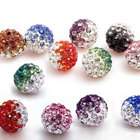 Rhinestone Clay Pave Beads, Round, with rhinestone, more colors for choice, nickel, lead & cadmium free, 10mm, Hole:Approx 1mm, 150PCs/Lot, Sold By Lot