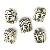 Buddhista gyöngyök, Cink ötvözet, Buddha, antik ezüst színű bevonattal, buddhista ékszerek, nikkel, ólom és kadmium mentes, 9x11mm, Lyuk:Kb 2mm, 200PC-k/Lot, Által értékesített Lot