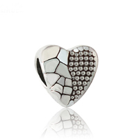 Zinc Alloy European Beads Heart antique silver color plated without troll nickel lead & cadmium free Approx 5mm Sold By Lot