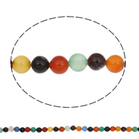 Perline naturali in agata arcobaleno, Cerchio, naturale, 8mm, Foro:Appross. 1mm, Appross. 48PC/filo, Venduto per Appross. 15 pollice filo