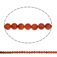Luonnollinen punainen akaatti helmiä, Pyöreä, 10mm, Reikä:N. 1mm, N. 38PC/Strand, Myyty Per N. 15 tuuma Strand
