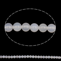 Perline di agata bianca naturale, Cerchio, 10mm, Foro:Appross. 1mm, Appross. 38PC/filo, Venduto per Appross. 15 pollice filo