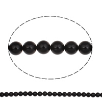 Perline naturali in agata nero, Cerchio, naturale, 10mm, Foro:Appross. 1mm, Appross. 39PC/filo, Venduto per Appross. 15 pollice filo