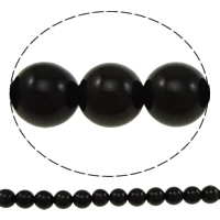 Negro obsidiana granos, Obsidiana Negra, Esférico, diverso tamaño para la opción, agujero:aproximado 1mm, Vendido por Grupo