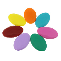 silikone Beads, Silicone, Flad Oval, FDA-godkendelse, flere farver til valg, 40x25x9mm, Hole:Ca. 2mm, 50pc'er/Bag, Solgt af Bag