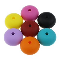 silicone perle à grand trou, rondelle, Approbation de la FDA, plus de couleurs à choisir, 15x23mm, Trou:Environ 4mm, 50PC/sac, Vendu par sac