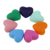 Perles de silicone, coeur, Approbation de la FDA, plus de couleurs à choisir, 20x19x12mm, Trou:Environ 2mm, 100PC/sac, Vendu par sac