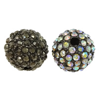 Perles en alliage de zinc strass , Rond, Placage, avec strass, plus de couleurs à choisir, protéger l'environnement, sans nickel, plomb et cadmium, 10mm, Trou:Environ 2mm, 50PC/lot, Vendu par lot