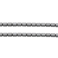 Abalorios de Hematita no Magnética, Columna, chapado en color de plata, mate, 5x4mm, agujero:aproximado 1mm, longitud aproximado 15.5 Inch, 20Strandsfilamento/Grupo, aproximado 81PCs/Sarta, Vendido por Grupo