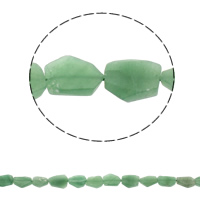 avventurina verde perla, naturale, 16x21x6mm-19x24x7mm, Foro:Appross. 1mm, Appross. 19PC/filo, Venduto per Appross. 15.7 pollice filo