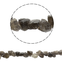 Natürliche graue Quarz Perlen, Grauer Quarz, 14-20mm, Bohrung:ca. 1mm, ca. 38PCs/Strang, verkauft per ca. 15.7 ZollInch Strang