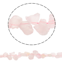 Natuurlijke Rose Quartz parels, Rozenkwarts, 14-20mm, Gat:Ca 1mm, Ca 40pC's/Strand, Per verkocht Ca 15.7 inch Strand