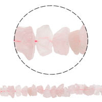 Grânulos de quartzo rosa natural, naturais, 12-20mm, Buraco:Aprox 1mm, Aprox 53PCs/Strand, vendido para Aprox 15.7 inchaltura Strand