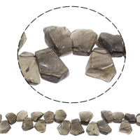 Perline naturali in agata grigio, naturale, 17x14x6mm-25x22x8mm, Foro:Appross. 1mm, Appross. 32PC/filo, Venduto per Appross. 16 pollice filo