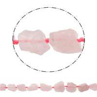 Naturlige rosenkvarts perler, Rose Quartz, 16-27mm, Hole:Ca. 1mm, Ca. 16pc'er/Strand, Solgt Per Ca. 16.5 inch Strand