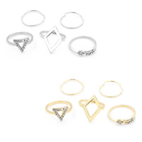 Mid Finger Ring Zinc Alloy plated with rhinestone nickel lead & cadmium free 18mm US Ring .5 Sold By Set
