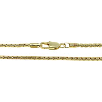 Naszyjnik łańcuch żelazo, Platerowane prawdziwym złotem, wąż łańcucha, bez zawartości niklu, ołowiu i kadmu, 3x2.50mm, długość około 23 cal, 10nici/wiele, sprzedane przez wiele