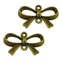 Bowknot Tibetan Style Connector, antique bronze color plated, 1/1 loop, nickel, lead & cadmium free, 21.50x14x3mm, Hole:Approx 1.5mm, 500PCs/Lot, Sold By Lot