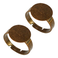 Moldura de bronze para base de anel, cobre, banho de cor de cobre antigo, ajustável, níquel, chumbo e cádmio livre, 12x1mm, 4mm, tamanho:7, 200PCs/Lot, vendido por Lot