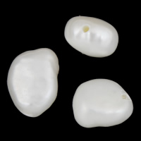 Naturel d'eau douce perles, perle d'eau douce cultivée, baroque, blanc, 5-6mm, Trou:Environ 0.8mm, 10PC/sac, Vendu par sac