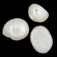Naturales agua dulce perlas sueltas, Perlas cultivadas de agua dulce, Barroco, Blanco, 6-7mm, agujero:aproximado 0.8mm, 10PCs/Bolsa, Vendido por Bolsa