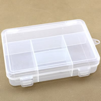Jewelry Beads Container Plastic Rectangle 5 cells & transparent clear Sold By PC