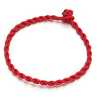 Trendy armbanden koord, Nylon, rood, 3mm, Lengte Ca 7 inch, 100strengen/Lot, Verkocht door Lot