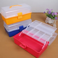 Sieraden Kralen Container, Plastic, Rechthoek, transparant, meer kleuren voor de keuze, 291x156x144mm, Verkocht door PC