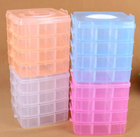 Cajas para Joyas, Plástico, Rectángular, transparente & 24 células, más colores para la opción, 160x160x170mm, Vendido por UD