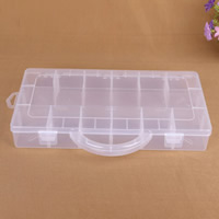 Cajas para Joyas, Plástico, Rectángular, 13 células & transparente, Blanco, 310x160x48mm, Vendido por UD