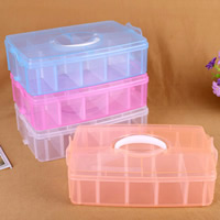 Sieraden Kralen Container, Plastic, Rechthoek, transparant & 10 cellen, meer kleuren voor de keuze, 240x160x70mm, Verkocht door PC
