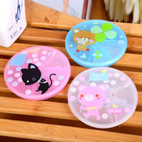 Pill Box Plastic Flat Round transparent & 7 cells Sold By PC