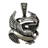Stainless Steel Animal Pendants 316L Stainless Steel Eagle blacken Approx Sold By Lot