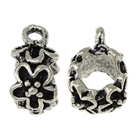 Zinc Alloy Bail Beads Flower silver color plated blacken nickel lead & cadmium free Approx 2mm 5mm Sold By Lot