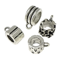 Zinc Alloy Bail Beads silver color plated mixed & blacken nickel lead & cadmium free 6-6.5x11-13x8-10mm Approx 2mm 5-7mm Sold By Lot