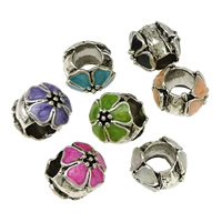 Zinc Alloy European Beads Flower silver color plated without troll & enamel & blacken nickel lead & cadmium free Approx 6mm Sold By Lot