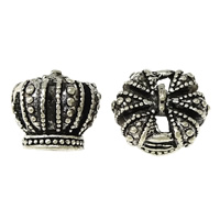 Zinc Alloy European Beads Crown silver color plated without troll & blacken nickel lead & cadmium free Approx 6mm Sold By Lot