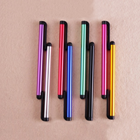 Aluminium Screen Pen, met Silicone, plated, gemengde kleuren, nikkel, lood en cadmium vrij, 100x7mm, 100pC's/Lot, Verkocht door Lot