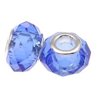European Crystal Beads Rondelle sterling silver double core without troll Lt Sapphire Approx 5mm Sold By Bag