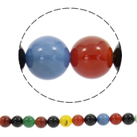 Prirodni Rainbow ahat perle, Rainbow Agate, Krug, sintetički, različite veličine za izbor, Rupa:Približno 1mm, Prodano Per Približno 19 inčni Strand