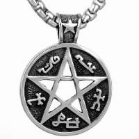 Titanium Steel Pendants pentagram Zodiac symbols jewelry & for man & blacken Approx Sold By Lot