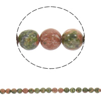 Unakit Perlen, Unakite, rund, synthetisch, verschiedene Größen vorhanden, Bohrung:ca. 1mm, verkauft per ca. 15 ZollInch Strang