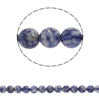 Blauer Tupfen Stein Perlen, blauer Punkt, rund, synthetisch, verschiedene Größen vorhanden & facettierte, Bohrung:ca. 1mm, verkauft per ca. 15 ZollInch Strang