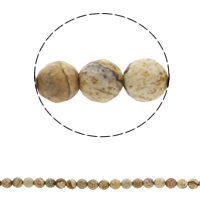 Natural Picture Jasper Beads Round & faceted Approx 1mm Sold Per Approx 14.5 Inch Strand