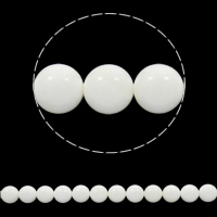 Riesenmuscheln Perlen, Riesenmuschel, rund, synthetisch, verschiedene Größen vorhanden, weiß, Bohrung:ca. 1mm, verkauft per ca. 15.5 ZollInch Strang