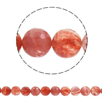 Cherry χαλαζία Χάντρα, Γύρος, συνθετικός, διαφορετικό μέγεθος για την επιλογή & πολύπλευρη, Τρύπα:Περίπου 1mm, Sold Per Περίπου 15 inch Strand