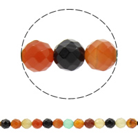Naturliga Rainbow Agate Pärlor, Rund, syntetisk, olika storlek för val & fasetterad, Hål:Ca 1mm, Såld Per Ca 14.5 inch Strand